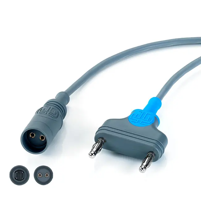 Reusable Bipolar Cable, Valleylab + European/US Forceps Socket